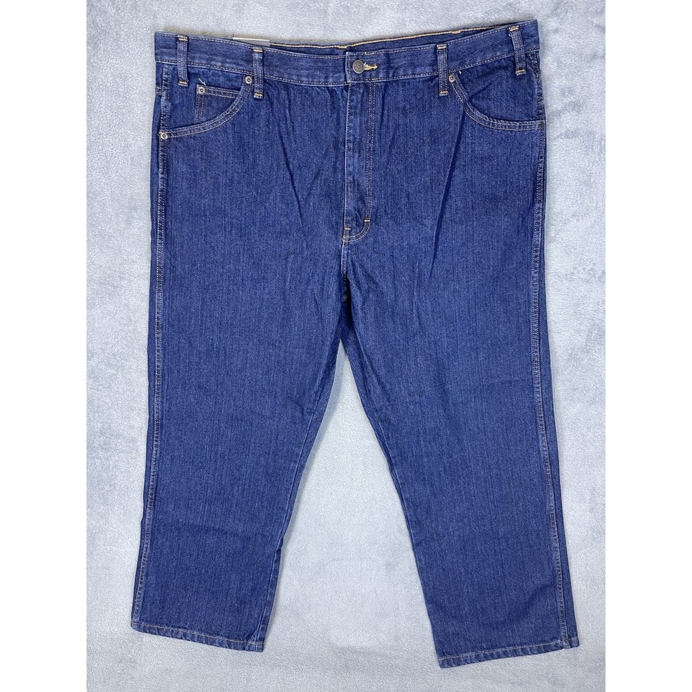 New Dickies Jeans Mens 42x30 Blue Denimโ Dark Wash Straight High Rise Workwear